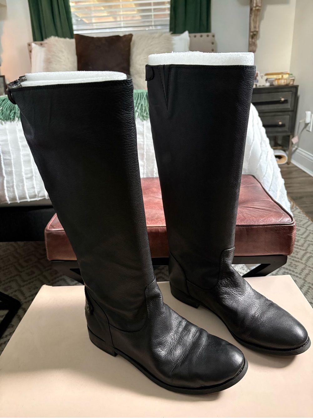 Black Leather Tall Riding Boots